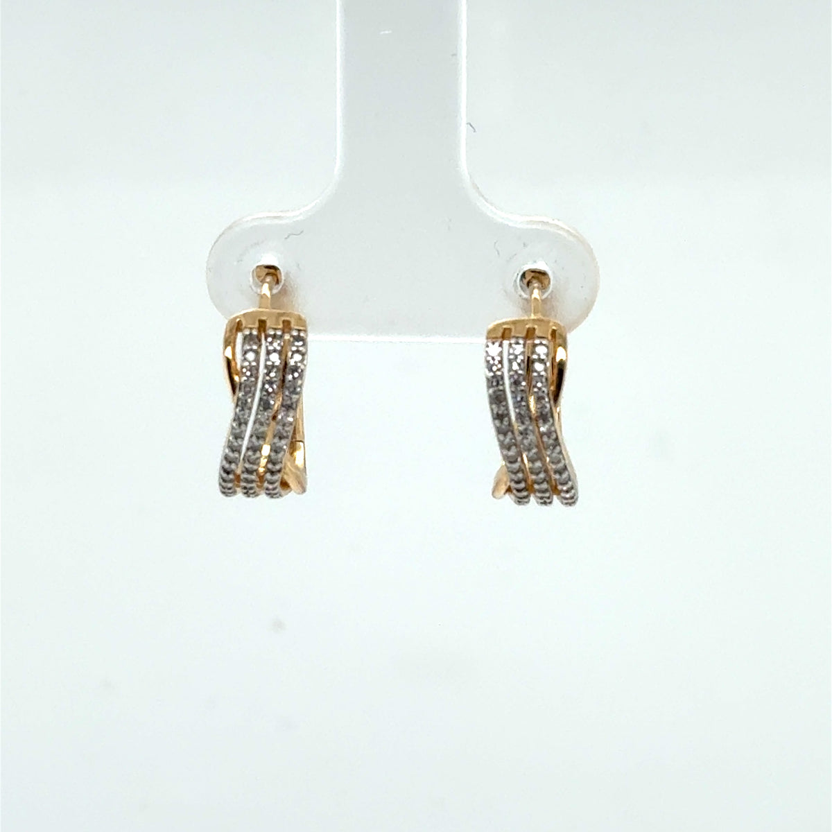 Sterling Silver Vermeil Lab Diamond Hoop Earrings 0.50ctw