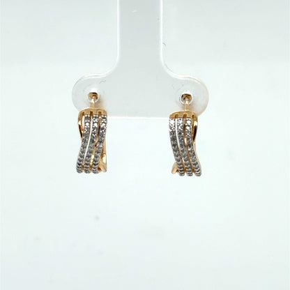 Sterling Silver Vermeil Lab Diamond Hoop Earrings 0.50ctw