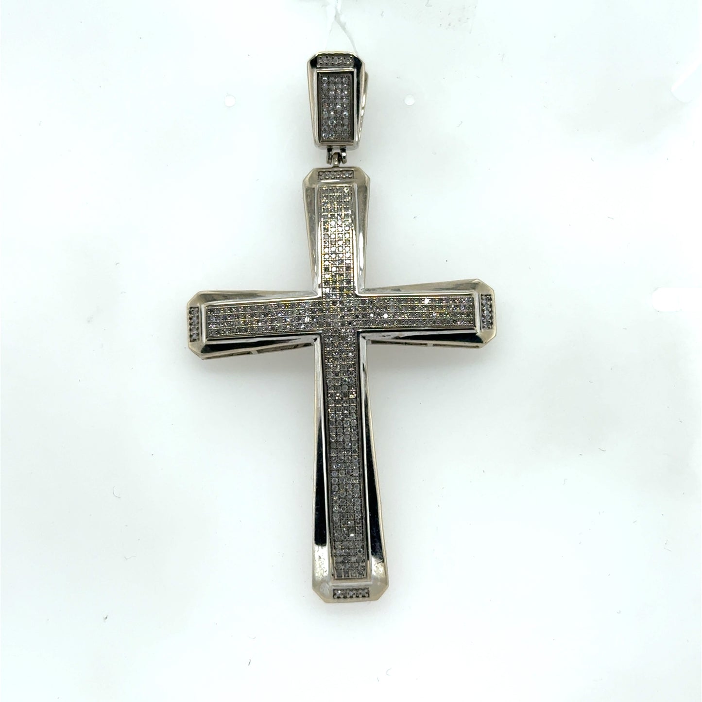 10K White Gold Diamond Cross