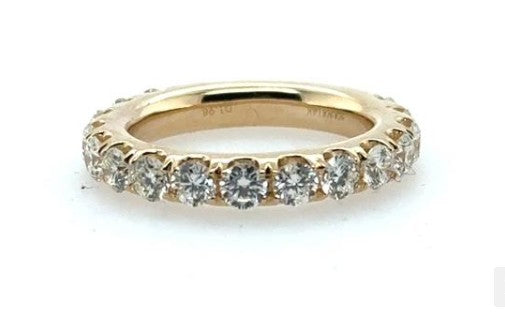 18K Yellow Gold Diamond Wedding Band - 1.98ctw Round Brilliant