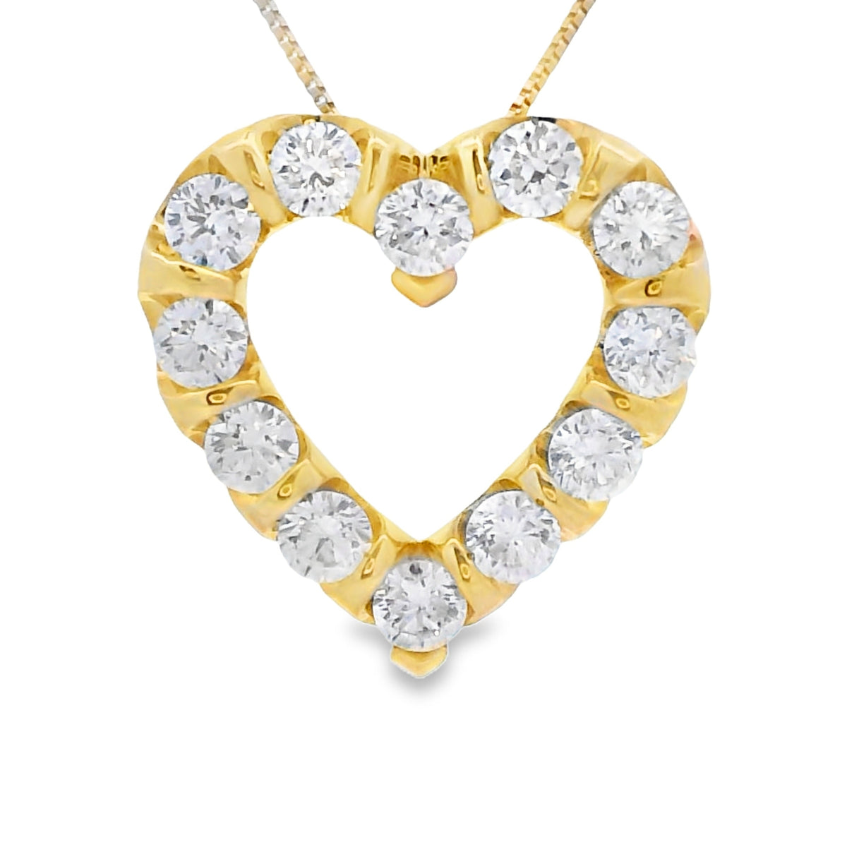 10K Yellow Gold Lab Grown Diamond Heart Pendant 1.02ctw
