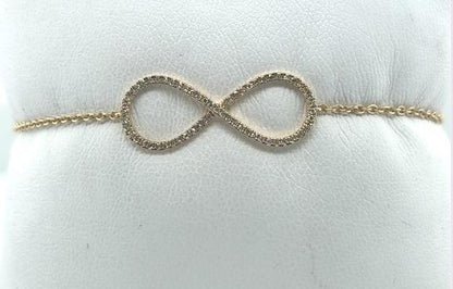 14K Gold Diamond Infinity Symbol Bracelet for Women