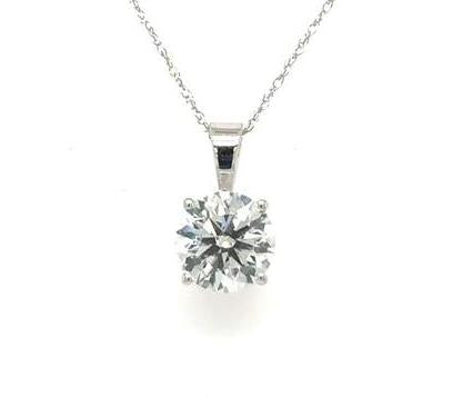 14K White Gold 1.50ct Lab-Grown Diamond Solitaire Pendant