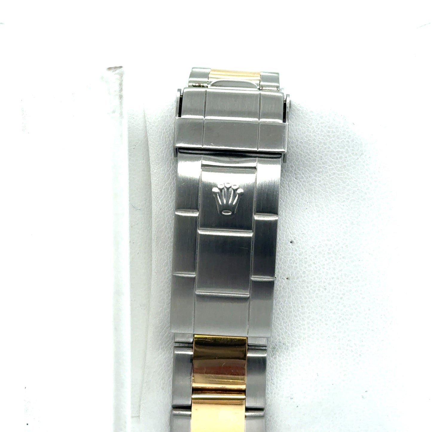 Two-tone stainless steel and yellow gold Oyster bracelet with Fliplock clasp.