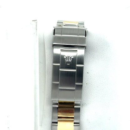 Two-tone stainless steel and yellow gold Oyster bracelet with Fliplock clasp.