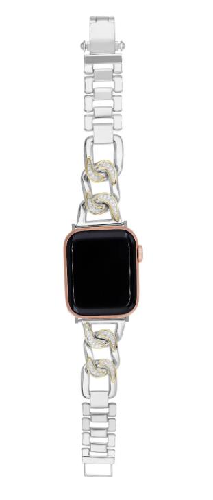 Sterling Silver & 14K Gold Diamond Apple Watch Band - 0.61ctw