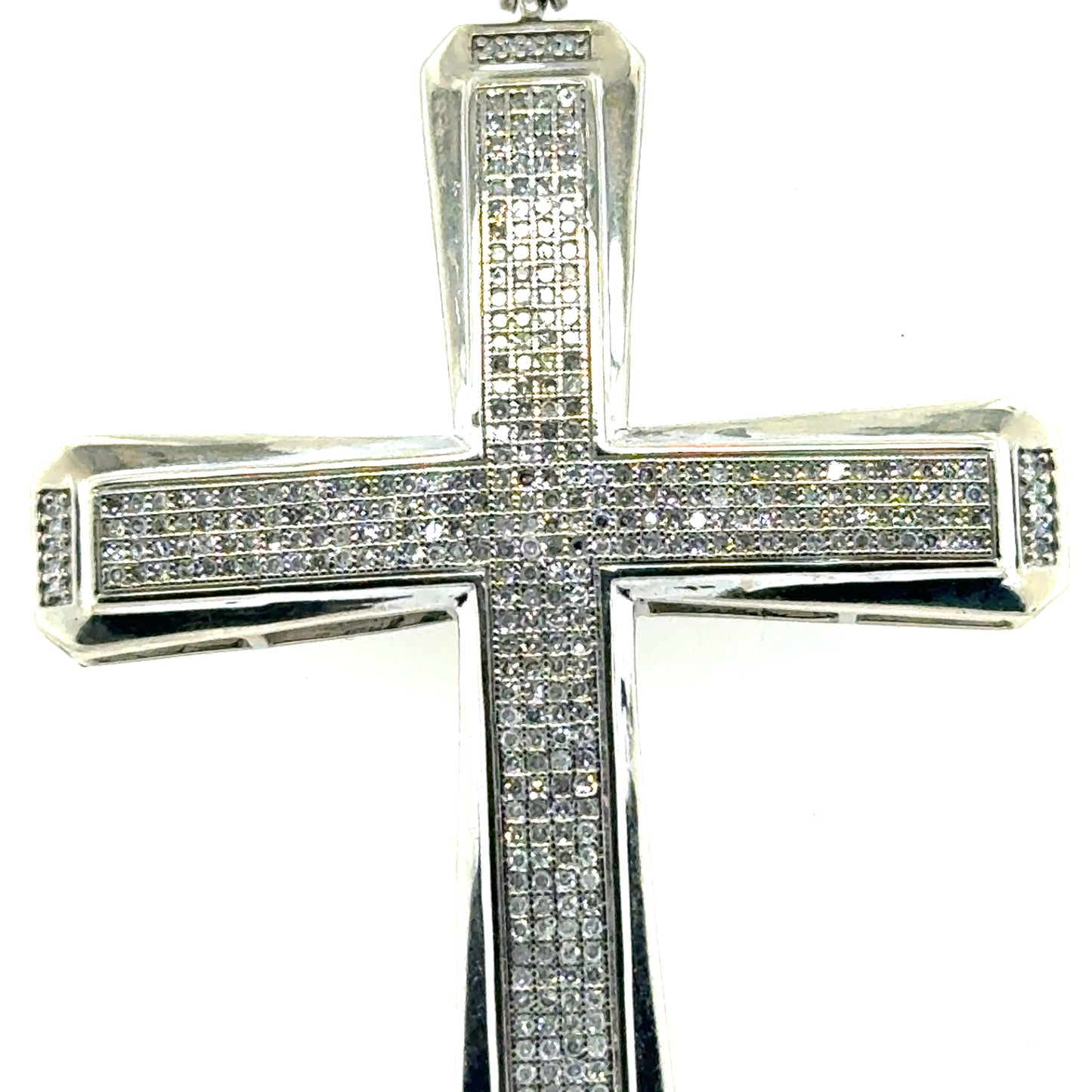10K White Gold Diamond Cross
