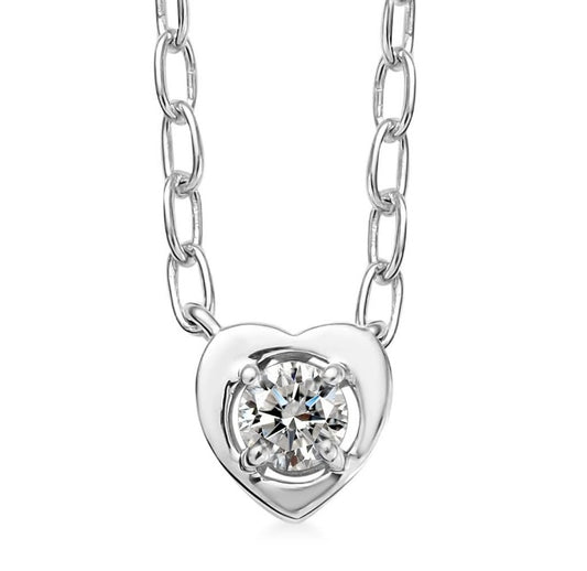 Sterling Silver Lab Grown Diamond Heart Pendant