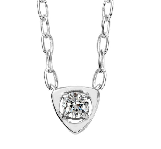 Sterling Silver Lab Grown Solitaire Pendant