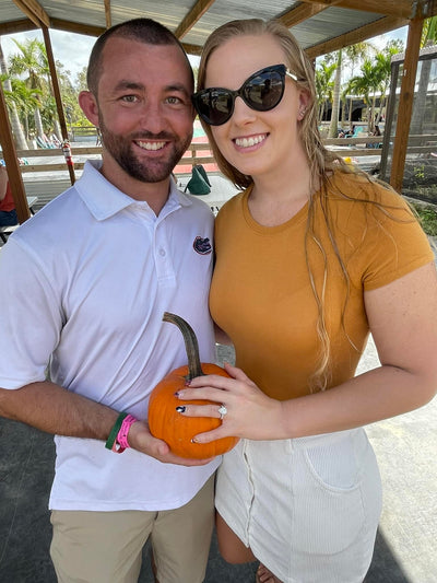 Couple with engagement ring