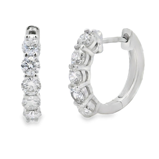 Sterling Silver 1.0ctw Lab Grown Diamond Hoop Earrings