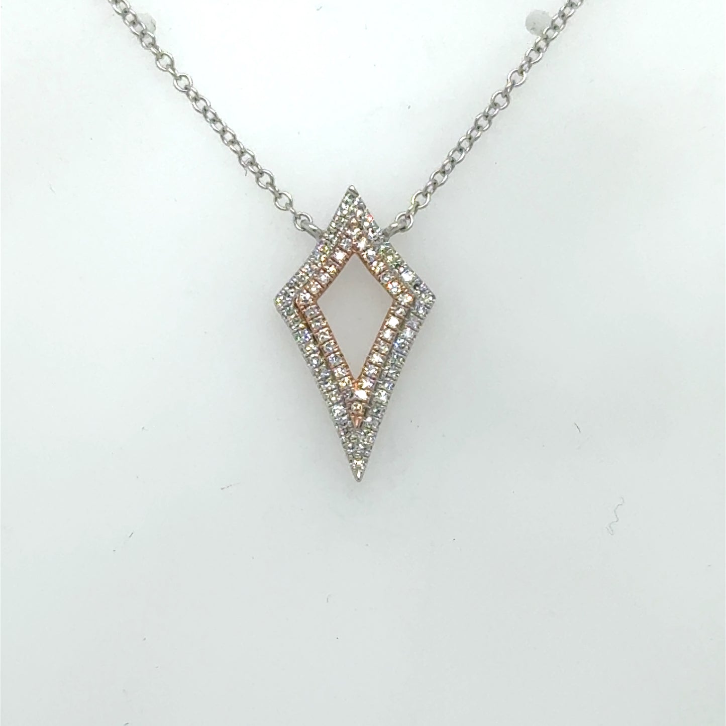 14K White & Rose Gold Diamond Pendant