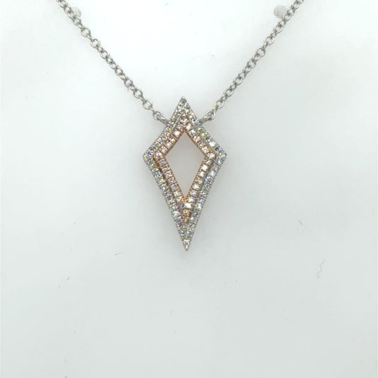 14K White & Rose Gold Diamond Pendant