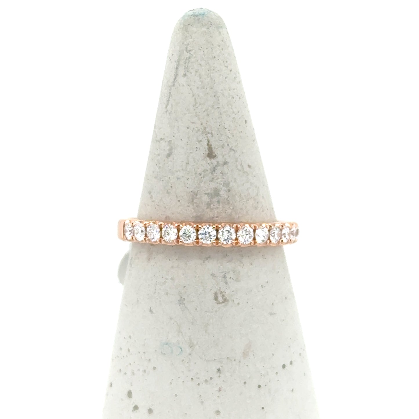 14K Rose Gold Diamond Band