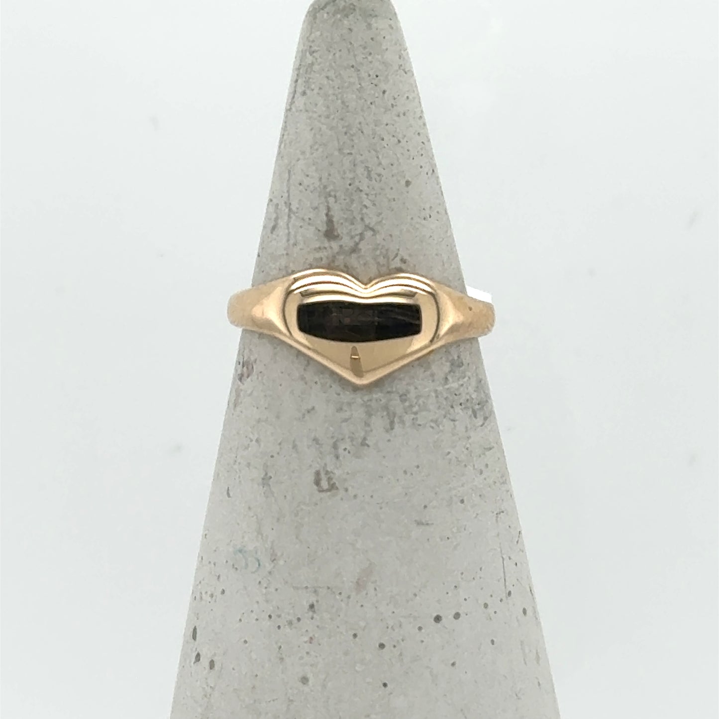 14K Yellow Gold Heart Signet Ring