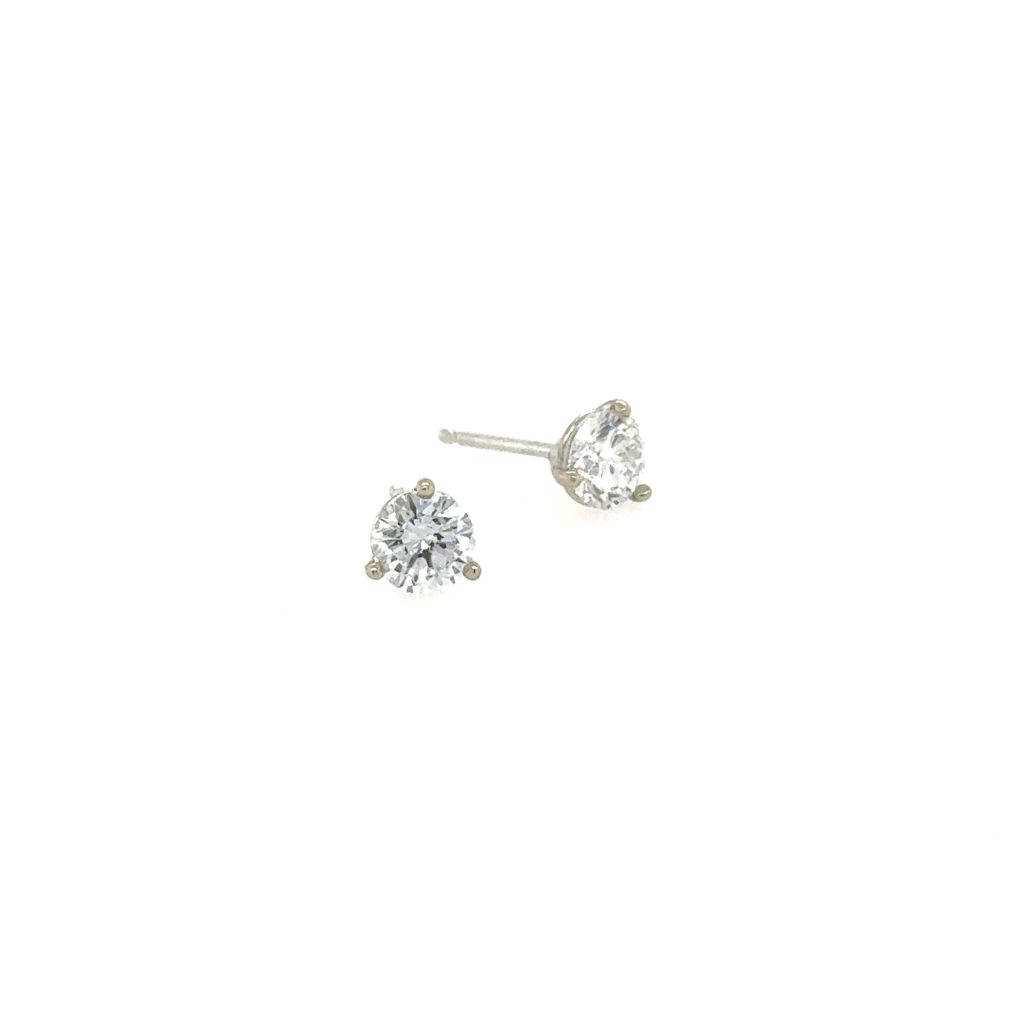 14K White Gold 0.89ctw Lab Grown Diamond Stud Earrings