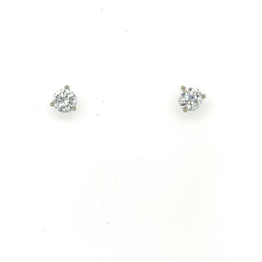 14K White Gold 0.89ctw Lab Grown Diamond Stud Earrings