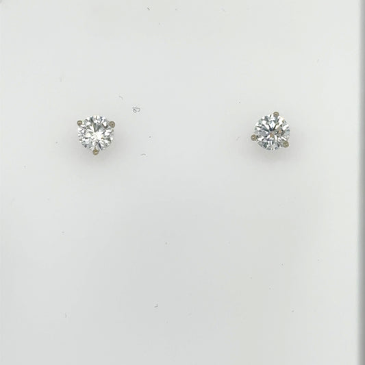 14K White Gold 1.01ctw Lab Grown Diamond Stud Earrings