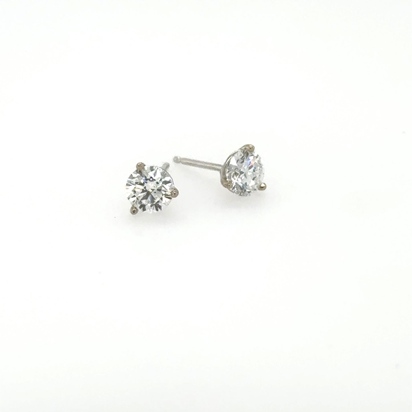 14K White Gold 1.01ctw Lab Grown Diamond Stud Earrings