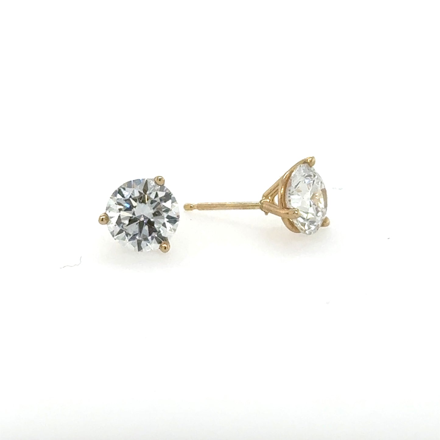 14K Yellow Gold 2.53ctw Lab Grown Diamond Stud Earrings