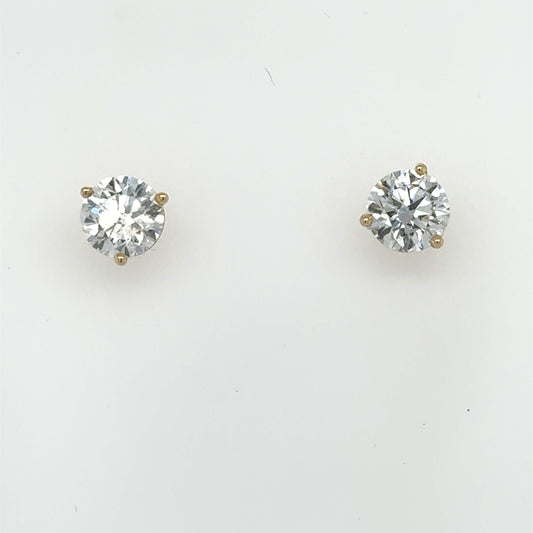 14K Yellow Gold 3.0ctw Lab Grown Diamond Stud Earrings