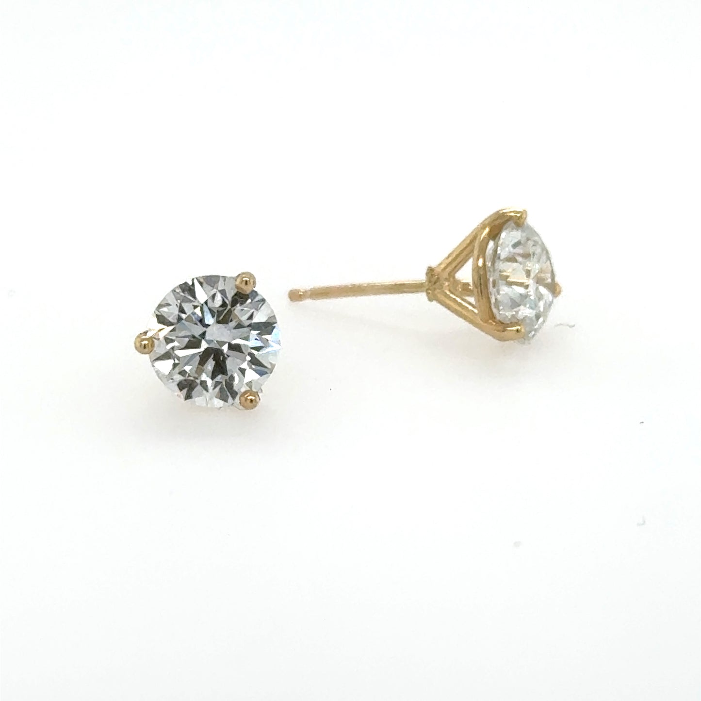 14K Yellow Gold 3.0ctw Lab Grown Diamond Stud Earrings