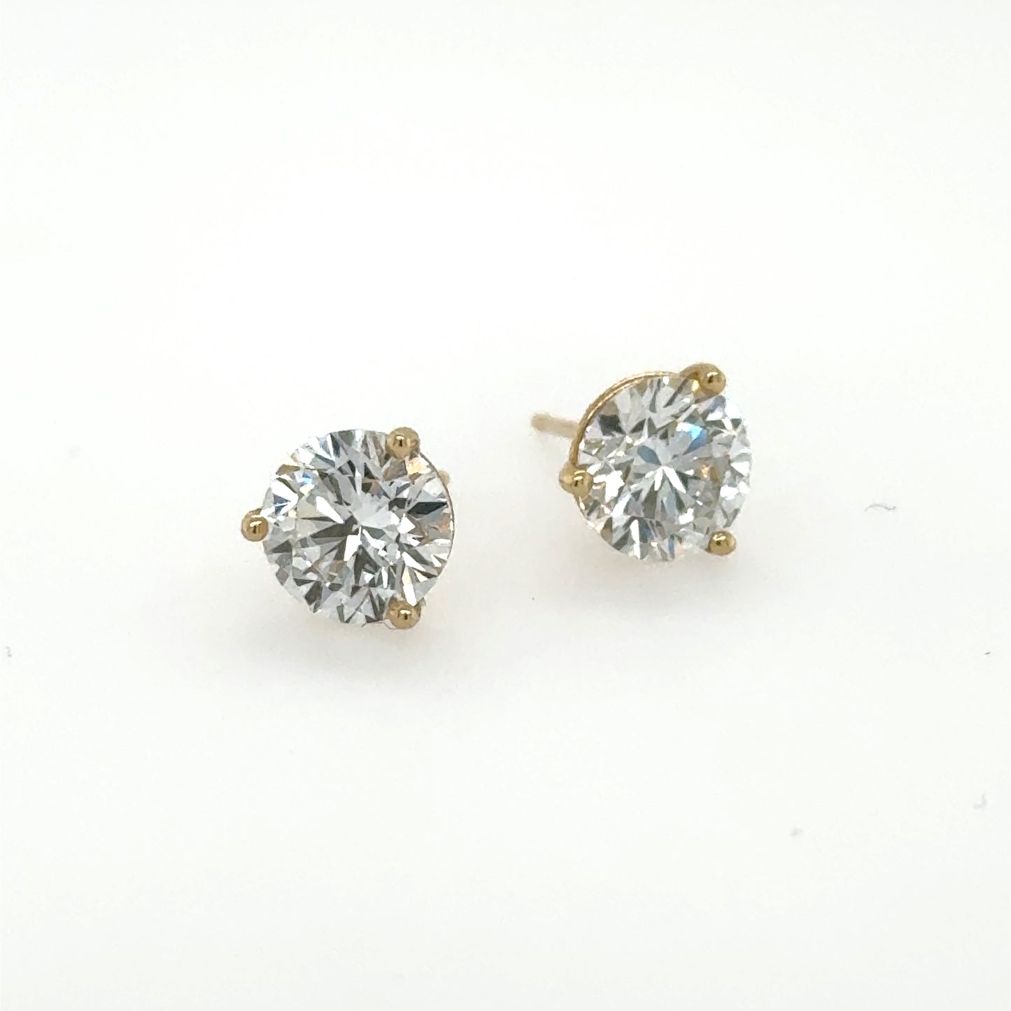 14K Yellow Gold 3.0ctw Lab Grown Diamond Stud Earrings