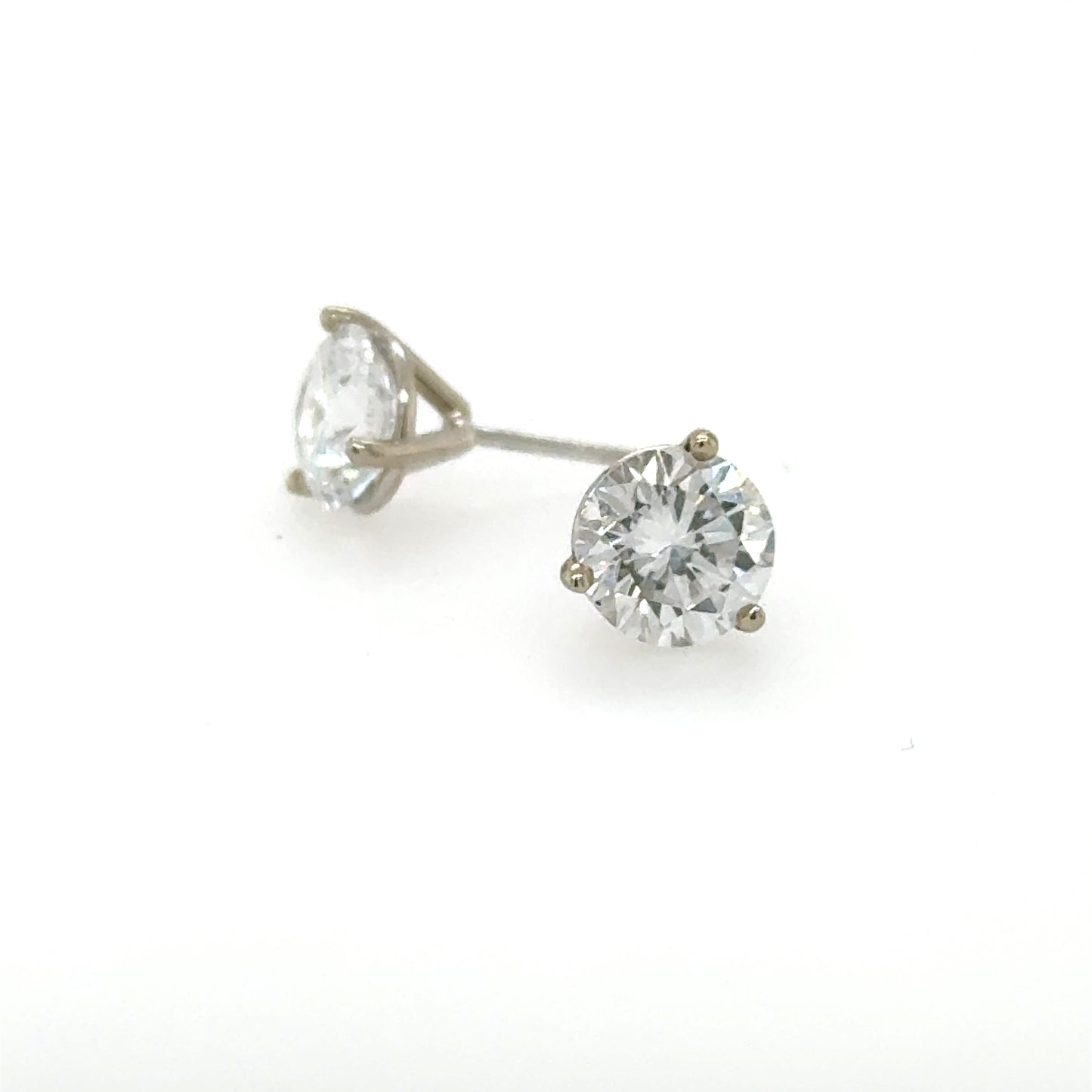 14K White Gold 3.03ctw Lab Grown Diamond Stud Earrings