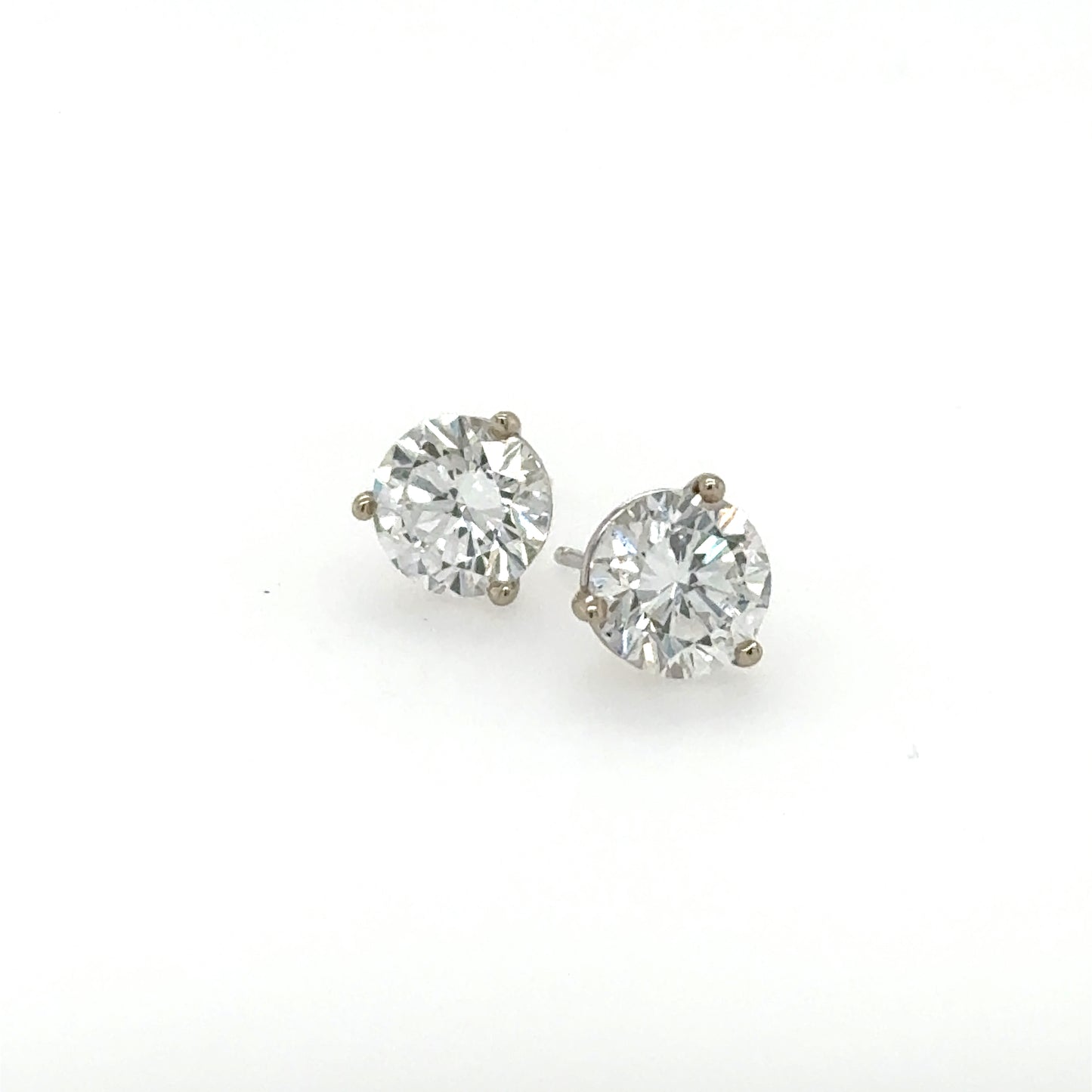 14K White Gold 3.03ctw Lab Grown Diamond Stud Earrings