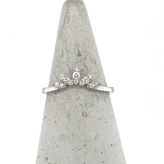 14K White Gold Diamond Crown Ring