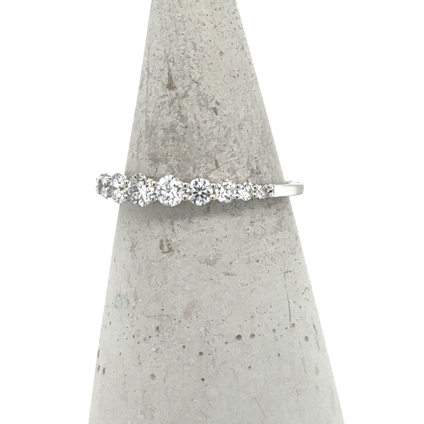 14K White Gold Graduated Diamond Band