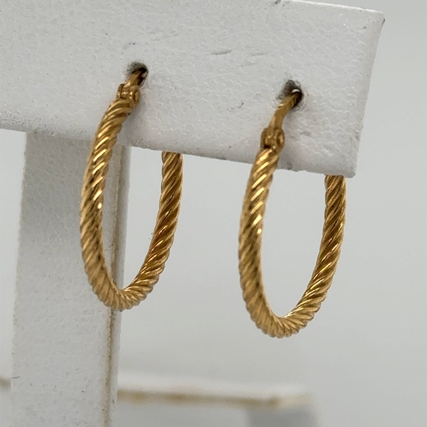 14K Yellow Gold Twisted Hoop Earrings