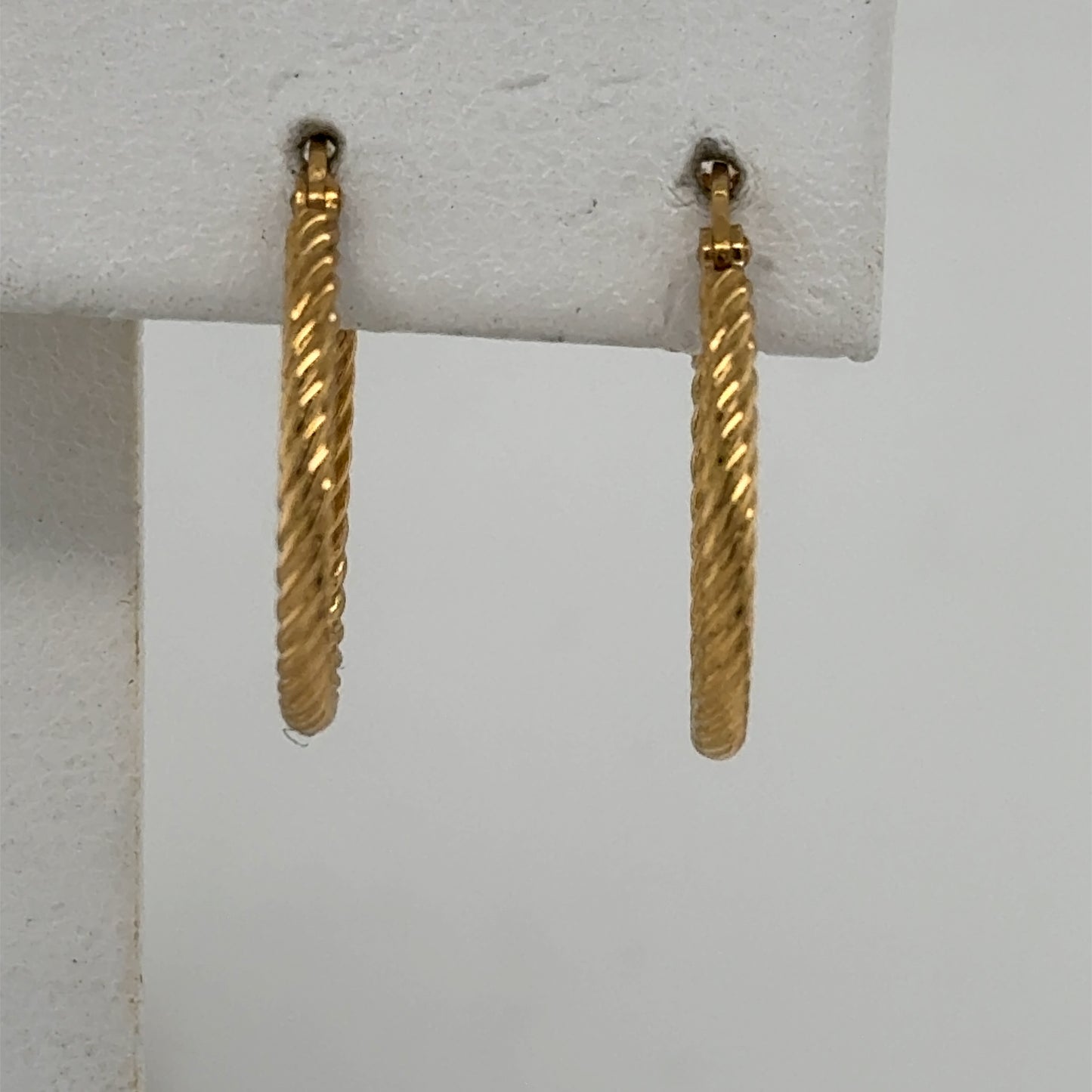 14K Yellow Gold Twisted Hoop Earrings