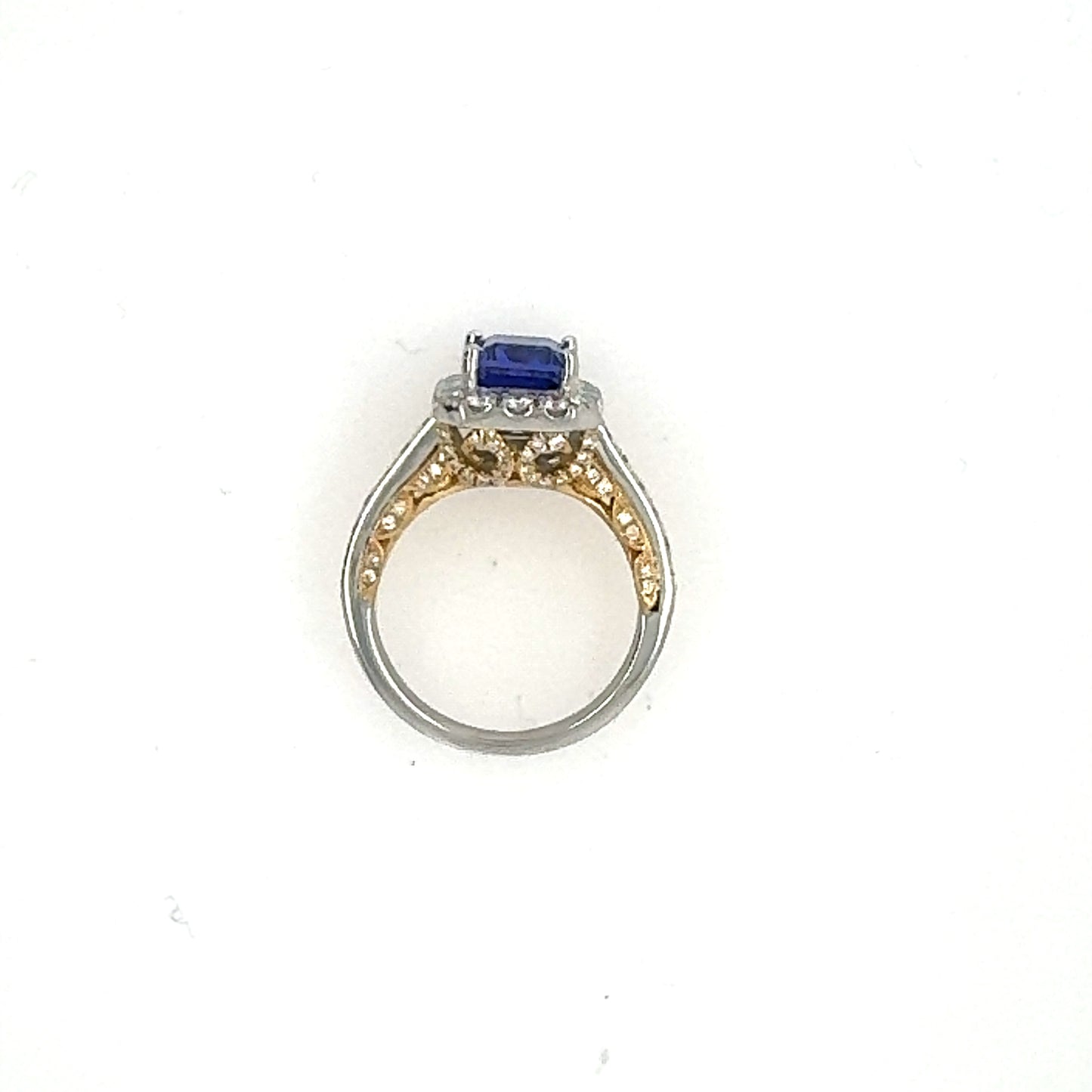 18K White & Yellow Gold Tanzanite & Diamond Ring