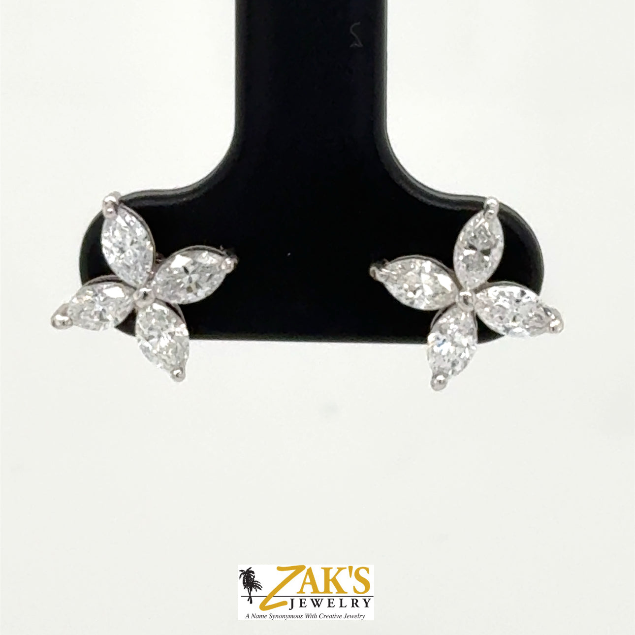 14K White Gold LabGrown Marquis Earrings