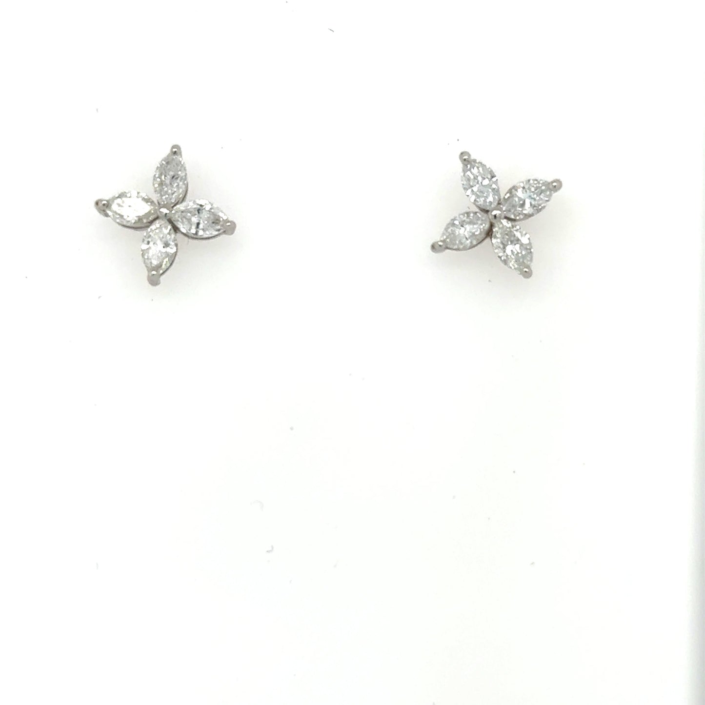 14K White Gold LabGrown Marquis Earrings