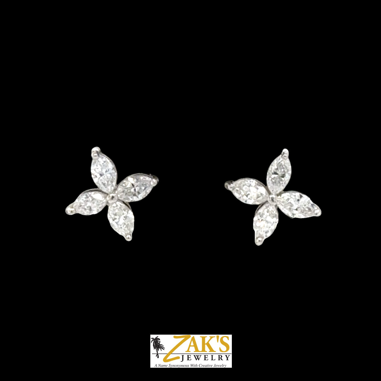 14K White Gold LabGrown Marquis Earrings