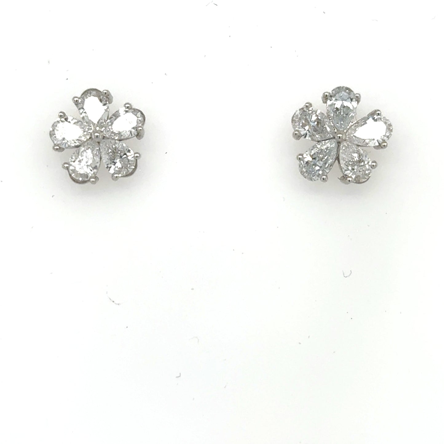 14K White Gold 1.5ct Lab Grown Diamond Flower Earrings