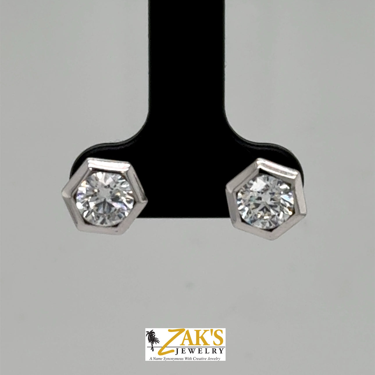 14K 1.5ct Lab Grown Diamond Hexagon Stud Earrings