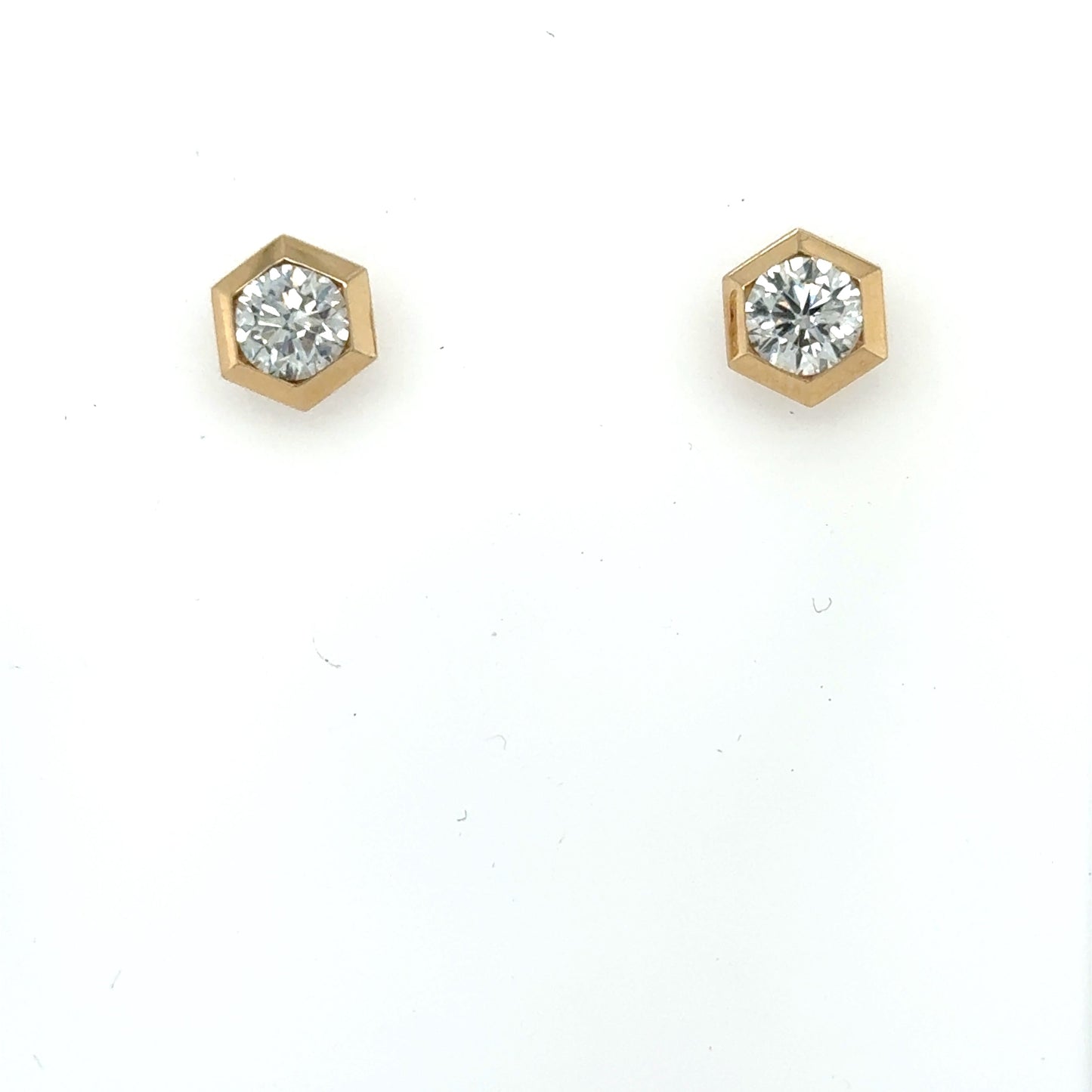 14K 1.5ct Lab Grown Diamond Hexagon Stud Earrings