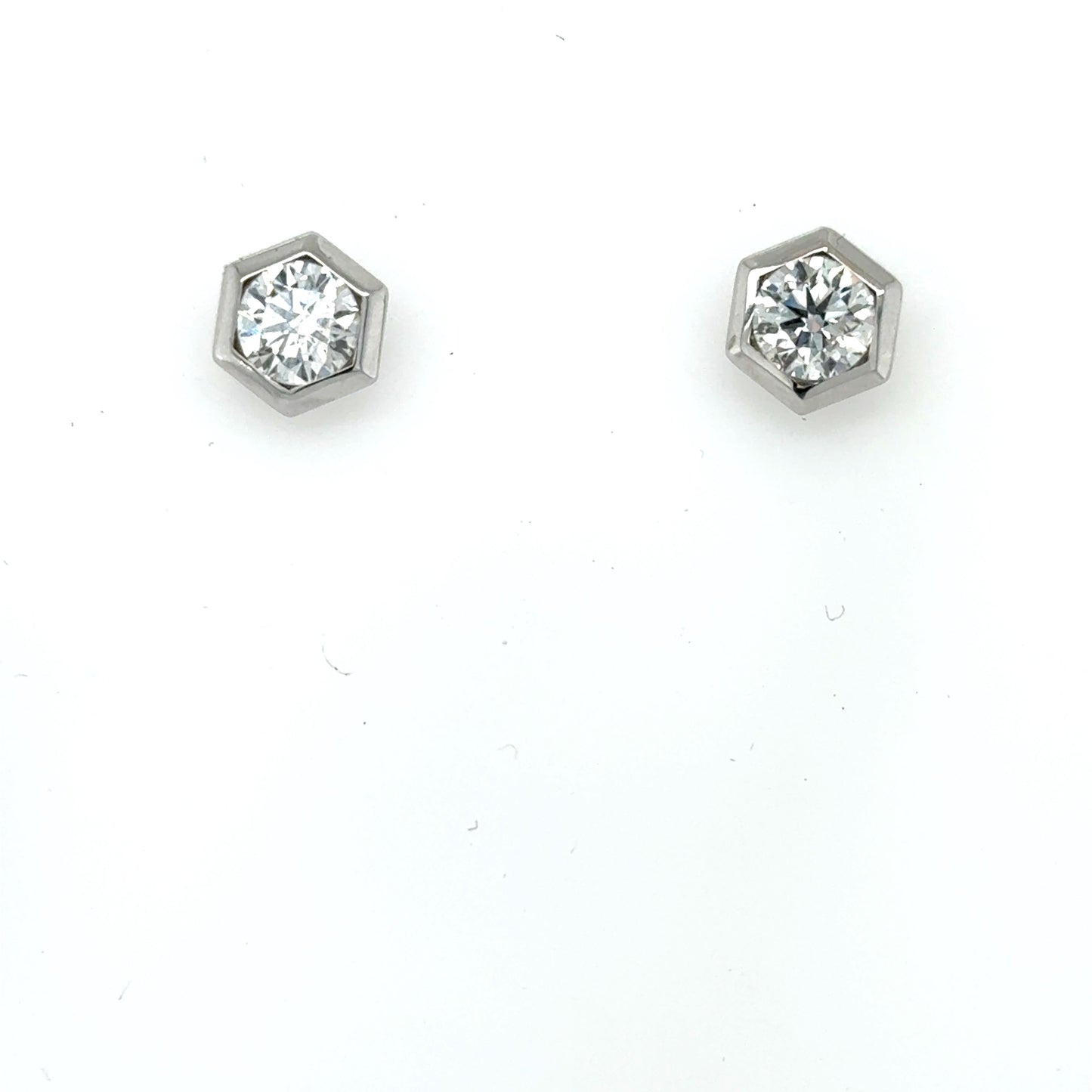 14K 1.5ct Lab Grown Diamond Hexagon Stud Earrings