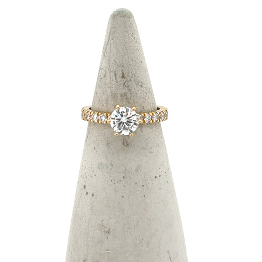 14K Yellow Gold Lab-Grown Diamond Engagement Ring