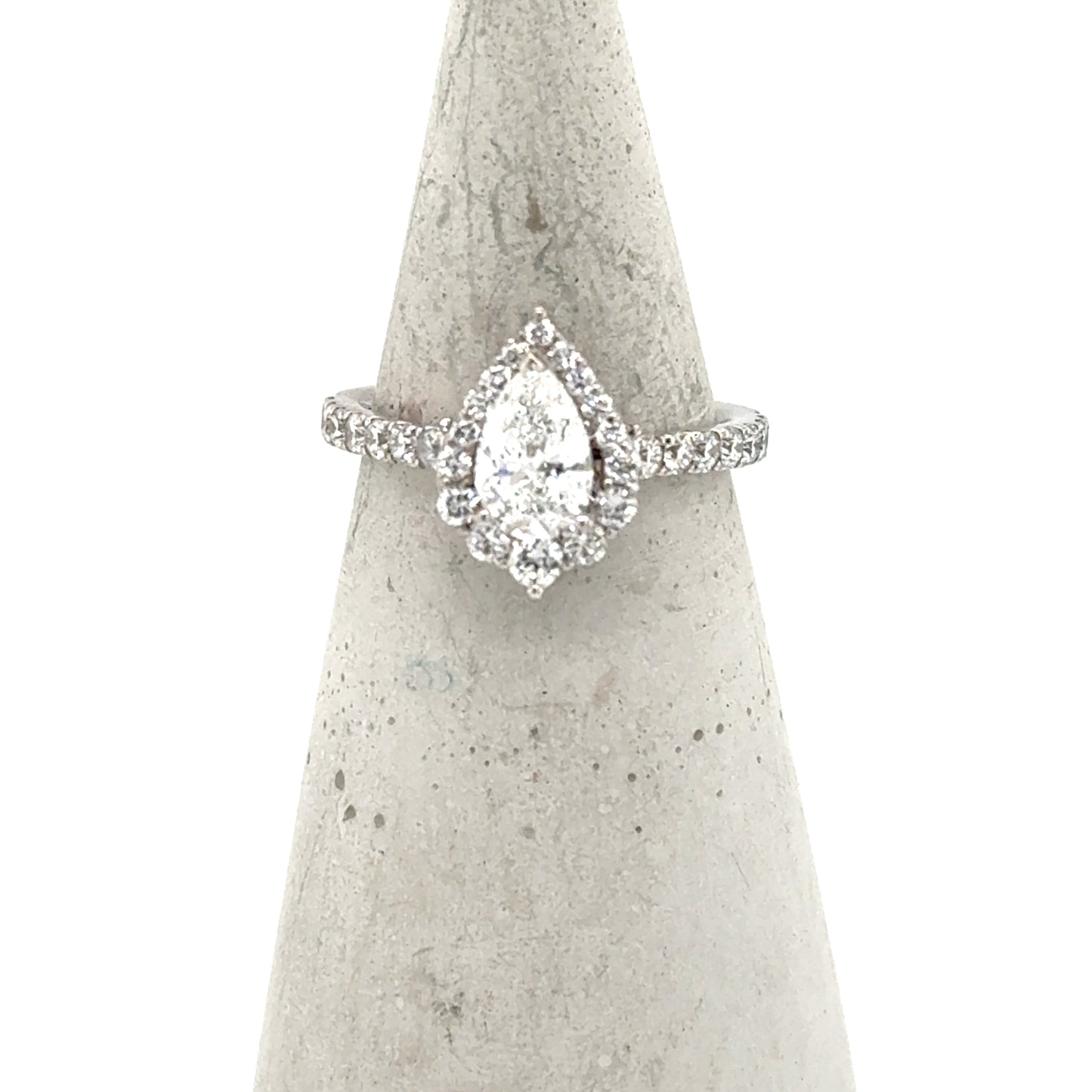 14K White Gold 2.0ctw Pear Shape Lab-Grown Diamond Engagement Ring