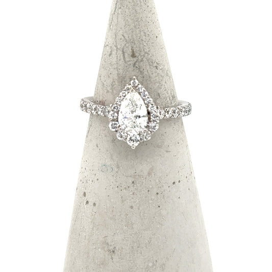 14K White Gold 2.0ctw Pear Shape Lab-Grown Diamond Engagement Ring