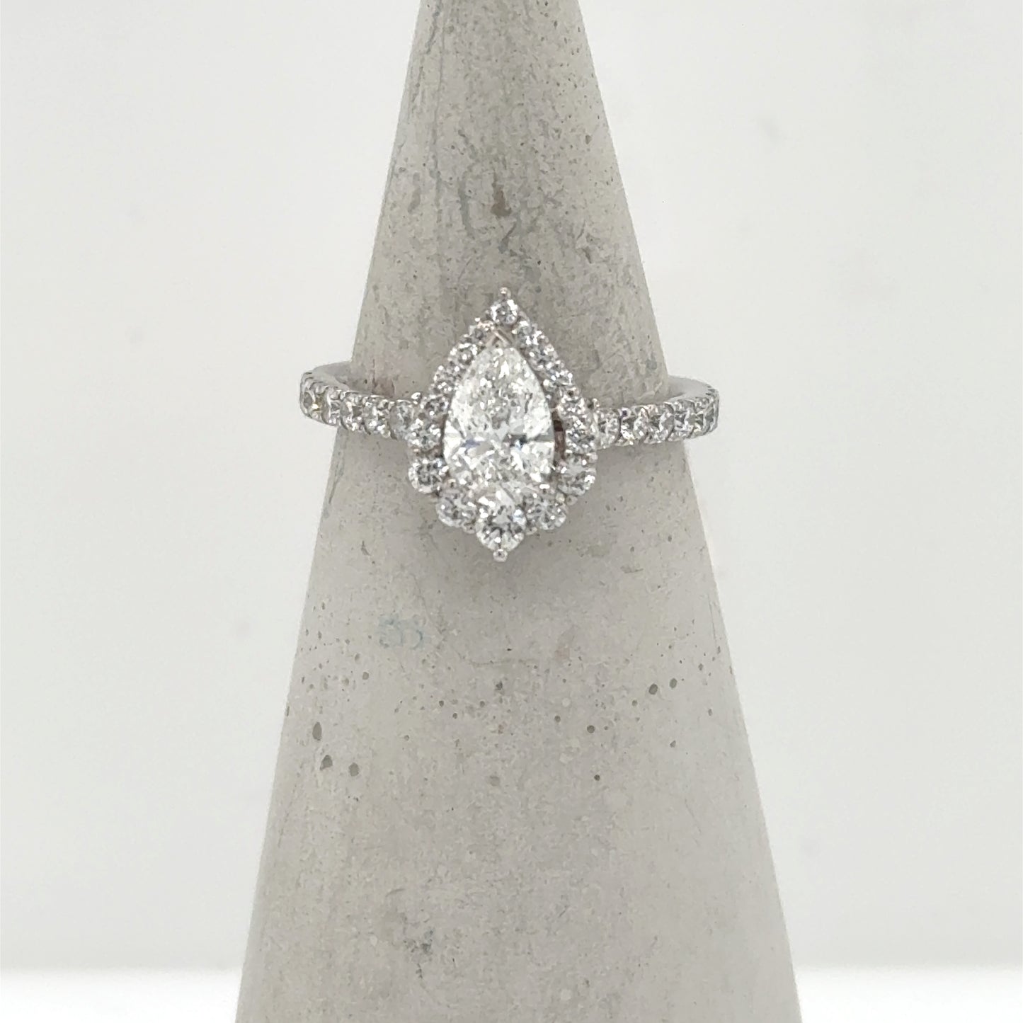 14K White Gold 2.0ctw Pear Shape Lab-Grown Diamond Engagement Ring