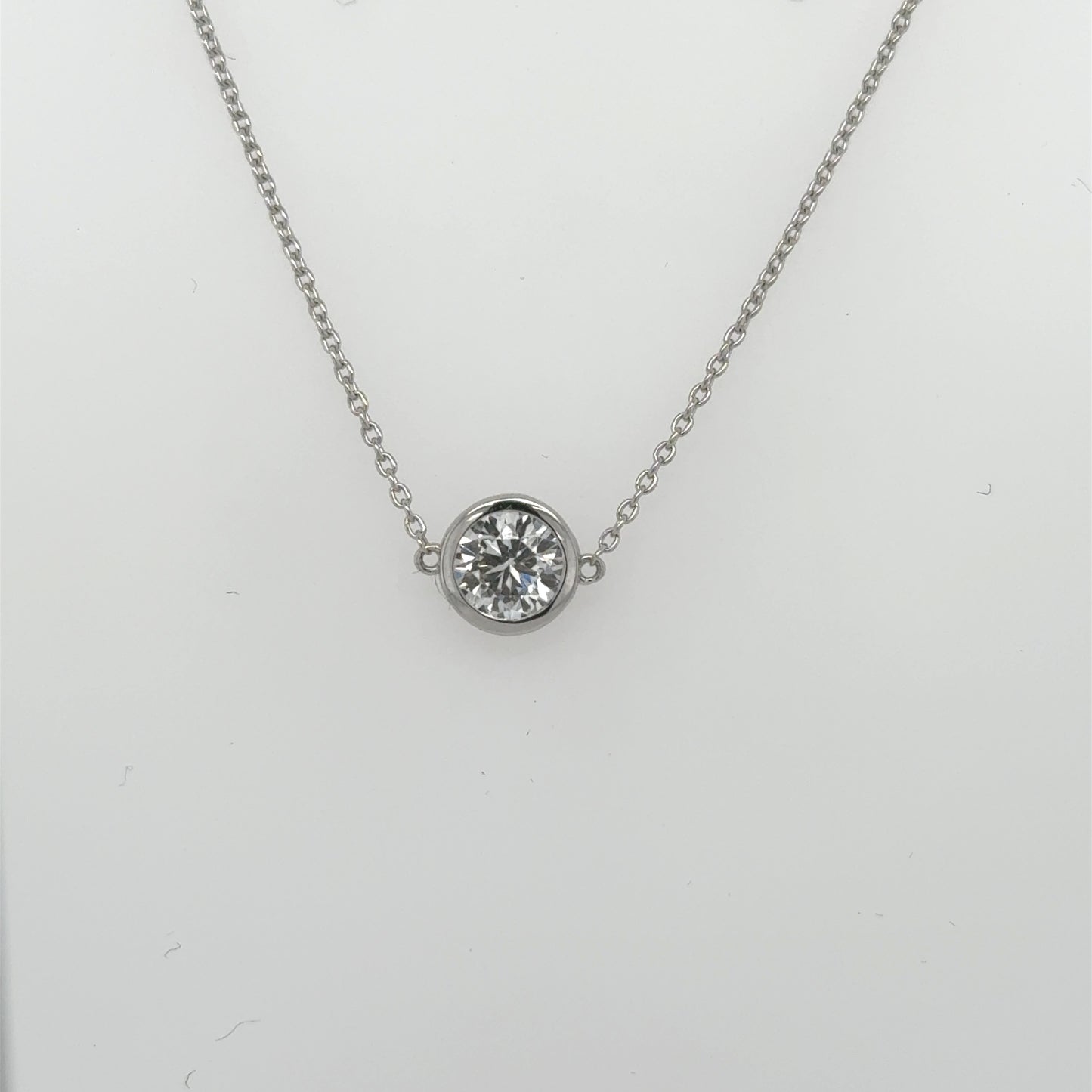 14K White Gold Lab Grown Diamond Solitaire Pendant