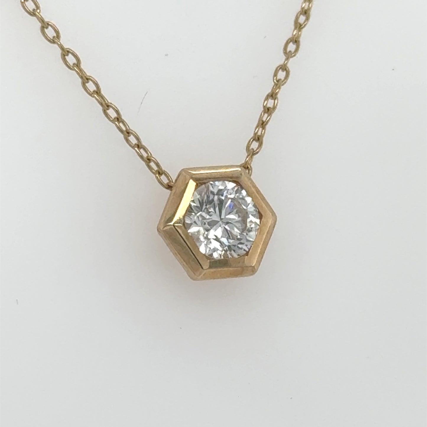 14K Yellow Gold 0.75ct Lab Grown Diamond Solitaire Pendant