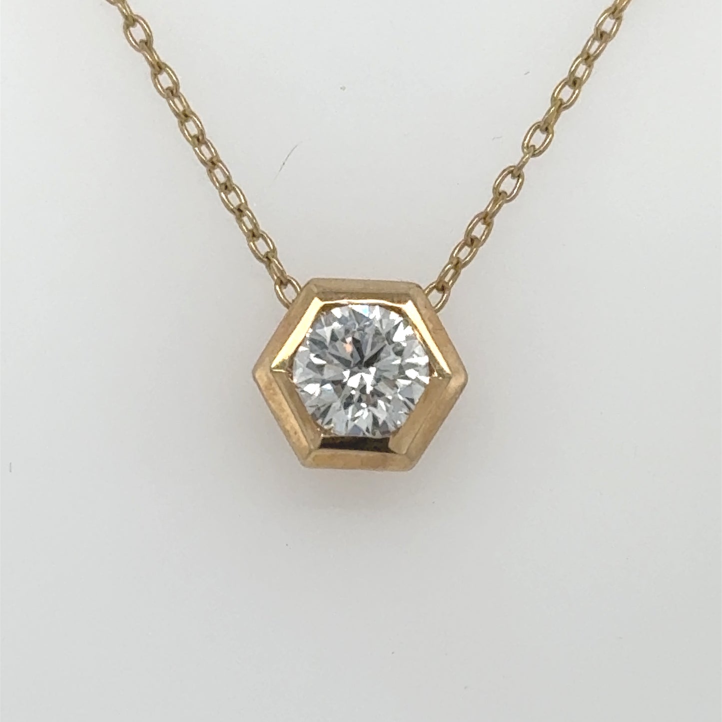 14K Yellow Gold 0.75ct Lab Grown Diamond Solitaire Pendant