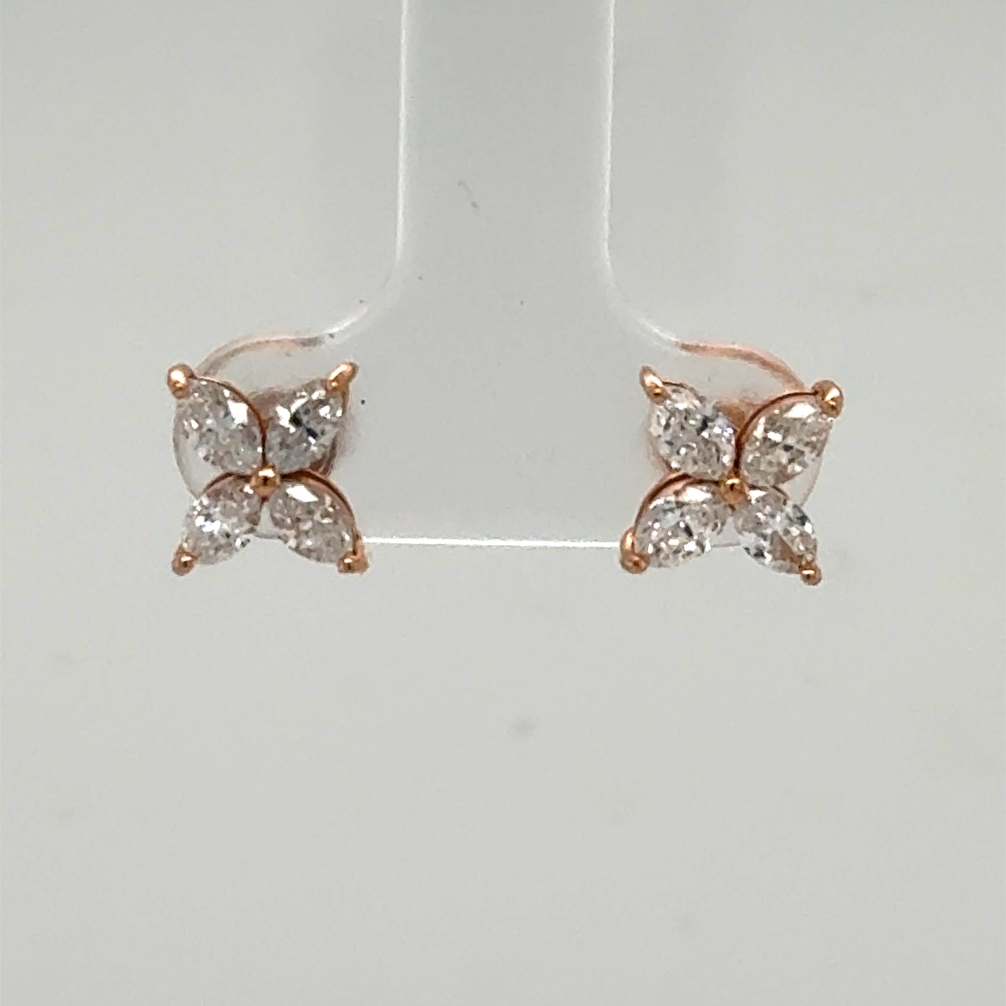 14K White Gold LabGrown Marquis Earrings