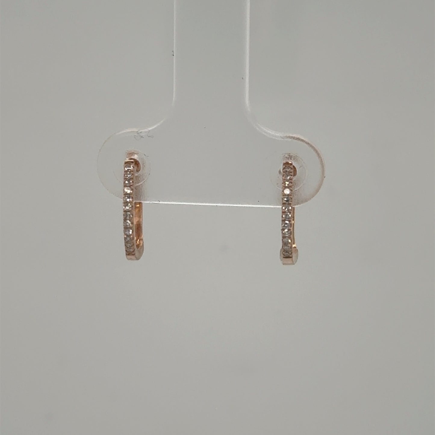 14K Yellow Gold Thin Diamond Huggie Earrings